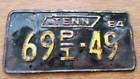 P-1-49 69 Tennessee License Plate Tag Rusty Great Patin