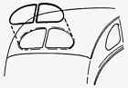 81a-704220 Vintique Ford Sedan Rear Split Window Rubber Seal Pieces Mercury