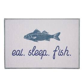 455838 Crystal Art Eat Sleep Fish 27x18 Doormat-