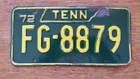 8879 Fg Tennessee Vehicle Car Truck License Plate Tag Great Patina