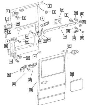 5124099aa Mopar Genuine 2003-2006 Dodge Sprinter 2500 Cargo Door Adjuster Left