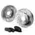 Pads-81487 2-ds-kit-81487 Power Sport Cross Drilled Slotted Rotors And Ceramic Brake Fronts