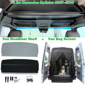 Suc1318 Suvauto C1784 Van Headliner Shelf With Curtain Rod Bug Screen For 2007-2018 Mercedes Sprinter