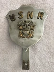 United States Navy License Plate Topper, Vintage Trench Art Handmade Accessory. Fixed Price $99.95.