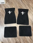 New, 1965 - 1973 Ford Mustang Black Carpet Floor Mats Pony Logo Set Of 4. Fixed Price $98.00.