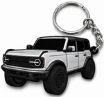 Four Wheel Beast Bronco Keychain Accessories 2" X 1.3", Silver / Cactus Gray. Fixed Price $24.84.
