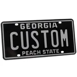 Personalized Georgia Black License Plate, Embossed Aluminum & Custom Lettering. Fixed Price $28.99.