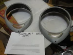 Pr Headlight Bezels Electoline 8231-A Ford? Hudson? Aftermarket. Fixed Price $60.00.