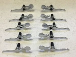 New Pairs Chrome 5" Lady Silhouette Emblem Set W/ Bolt On Studs Right And Left. Fixed Price $18.00.