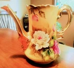 Lefton Ne 1866 Coffee Pot Handpainted No Lid. Fixed Price $8.00.