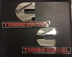 Cummins Turbo Diesel Fender Door Emblems Set Chrome Red Fits Dodge Ram 1500 -. Fixed Price $29.99.