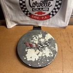 1978-1979 C3 Corvette Fuel Door Assembly Gas Lid With Bezel & Emblem Oem. Fixed Price $75.00.