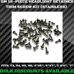 1959+ Buick Lesabre Headlight Trim Ring Retainer Bucket Screws Stainless Oem Gm. Fixed Price $11.16.