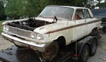(#2660) One 1963 Ford Fairlane Used Gas Fuel Door With Trim And Broken Emblem. Fixed Price $36.00.