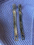 1958-60 C1 Corvette Bumperette Lower Rear Brackets Pair GM#3739307. Fixed Price $100.00.
