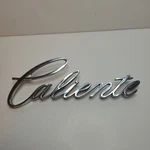 Oem Mercury Emblem Part C4GB 16098 D Caliente Script 1964-65. Fixed Price $37.00.
