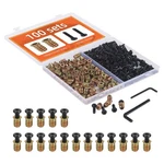100 Sets 1/4-20 Furniture Screw Nut Threaded Wood Insert Kit With Spanners. Fixed Price $20.25.