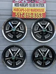 1967-68 Ford Thunderbird Hub/caps 4 Very Rare Beautiful 15 Black/aqua Chrome. Fixed Price $399.00.