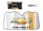 New 3PC Chevy Car Truck Black Folding Sunshade License Plate Cover Keychain. Fixed Price $54.08.