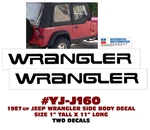 QJ-J160 1987 Up Jeep Wrangler Body Name Decal Set Licensed. Fixed Price $33.75.