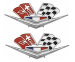 Trim Parts Front Fender 327/409 X-flag Emblem Set 1962-1963 Impala And Bel Air. Fixed Price $72.98.