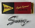 Nos Mopar Quarter Panel Nameplate 1959 Plymouth Savoy Models #1950579. Fixed Price $150.00.