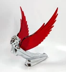Flying Goddess Hood Ornament - Chrome W/ Red Wings. Fixed Price $94.99.