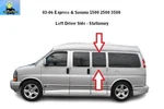 15281060 03 To Express Savana Left Rear Third Door Stationary Glass Window. Fixed Price $59.00.