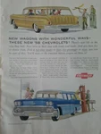 1958 Yellow Chevrolet Nomad Blue Brookwood Station Wagon Cars. Fixed Price $9.99.