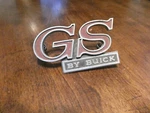 Front Gs By Buick Grille Emblem Red Black & Chrome Trim / 1970 Gran Sport. Fixed Price $40.00.