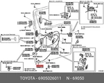 Lock Assy, Slide Door Full Open Stop, Right, 6905026011 For Toyota 69050-26011. Fixed Price $111.90.