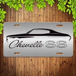 Laser Etched Chevelle Ss Black On Silver Brushed Aluminum License Plate Tag. Fixed Price $24.97.