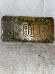 Vintage 1971 Tennessee License Plate SM-8112 Green Rust Patina. Fixed Price $39.99.