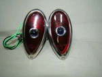 1938 1939 Ford Taillight Assemblies With Glass Lens Blue Dot. Fixed Price $88.99.