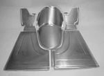 Direct Sheetmetal FD127 1933-34 Ford Front Floor Kit 3" Recessed Firewall. Fixed Price $398.95.
