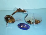1932 Ford Passenger Grille Ornament, Radiator Cap And Blue Script Emblem. Fixed Price $116.25.