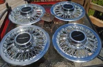 Thunderbird 14" Wire Wheel Hub Caps Nos Never Used E3SC-1130-AA 83-165-1A. Fixed Price $190.00.