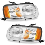 Pair Headlights 2001-2004 Ford Escape Chrome Housing Amber Corner W/o Bulbs. Fixed Price $76.49.