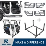 Hooke Road Tubular Half Door + Storage Cart Rack For 07-18 Jeep Wrangler Jk 4-DR. Fixed Price $388.03.