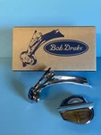 1936 Ford Truck Grille Ornament Blue Script Emblem, Radiator Cap Drake. Fixed Price $190.54.