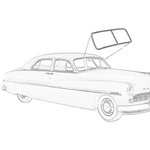 Windshield Seal Single Groove For Chrome All Except Wagon 1949-51 Mercury Car. Fixed Price $109.95.