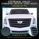 For 2015-2020 Cadillac Escalade Precut Grille Chrome Delete Overlay Black Vinyl. Fixed Price $59.95.