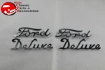 1939 Ford Passenger Car Deluxe Script Side Hood Emblems Chrome Badge Trim. Fixed Price $64.55.