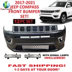 2017 2018 2019 2020 2021 Fit Jeep Compass Front Bumper Set Upper Lower Grill Fog. Fixed Price $323.00.