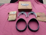 1955 Ford Fairlane Headlight Bezels And Eyebrow Trim, Complete Set, Nos!. Fixed Price $599.99.